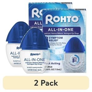 Rohto All-in-One Cooling Eye Drops Lubricant Redness Reliever 2 Pack